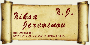 Nikša Jereminov vizit kartica